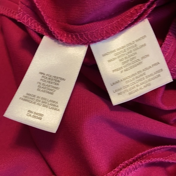 Nine West Fuchsia Crewneck Long Sleeve MIDI Dress Size 2 - Picture 9 of 11